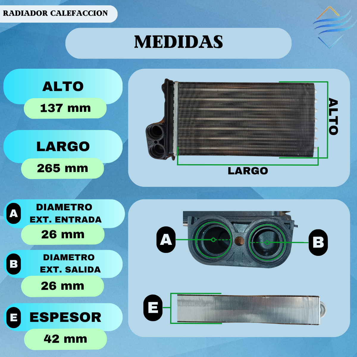 Radiador De Calefaccion Citroen C3 2003 Al 2011 - Imagen 3