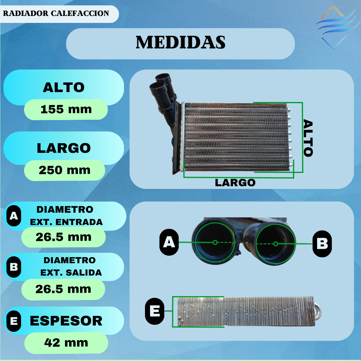 Radiador Calefaccion 306 Partner Berlingo Xsara Zx Xantia - Imagen 3