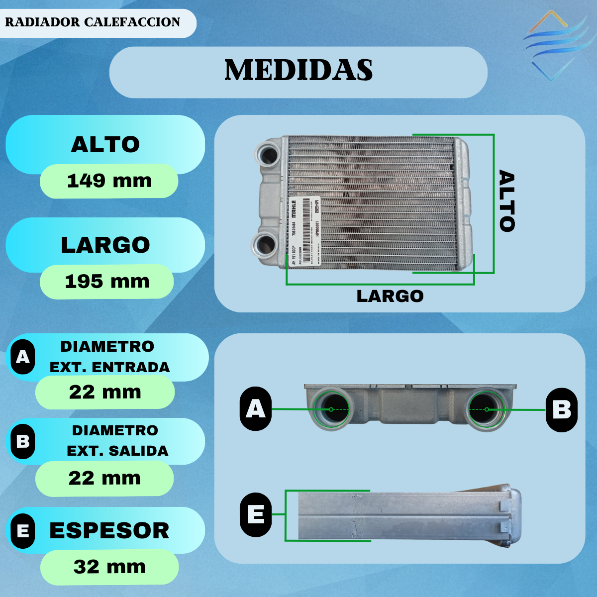 Radiador De Calefaccion Chevrolet Agile Original Or2502 - Imagen 3