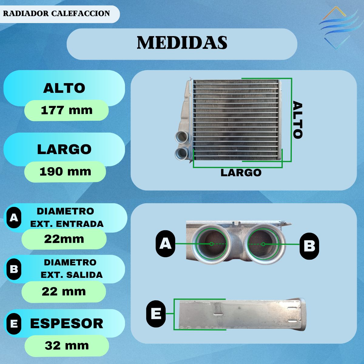 Radiador Calefaccion Vw Vento Passat Tiguan 2003 A 2006 - Imagen 3