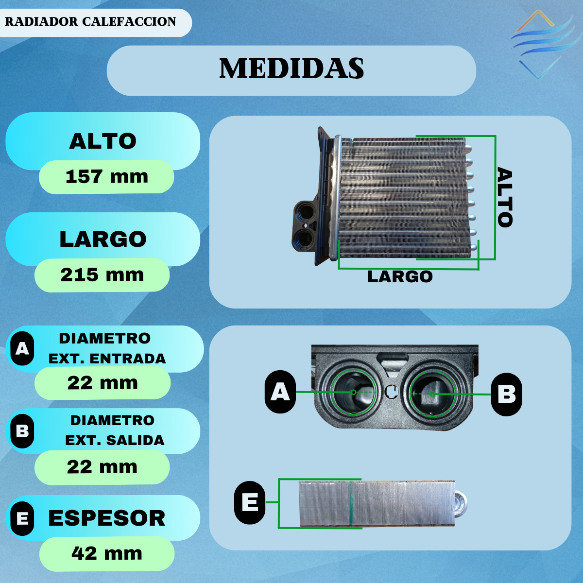 Radiador De Calefaccion Trasero Mercedes Benz Sprinter - Imagen 3