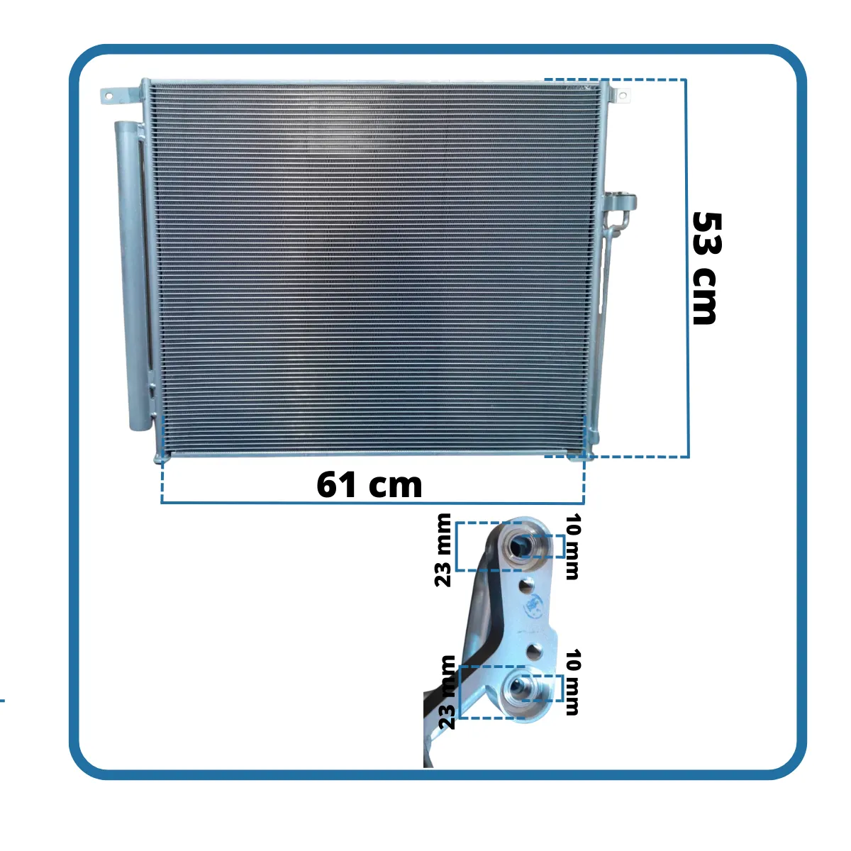 Condensador Aire Acond Para Ford Ranger 16 / 18 2.2 2.5 3.2 BRIDAS SEPARADAS - Imagen 2