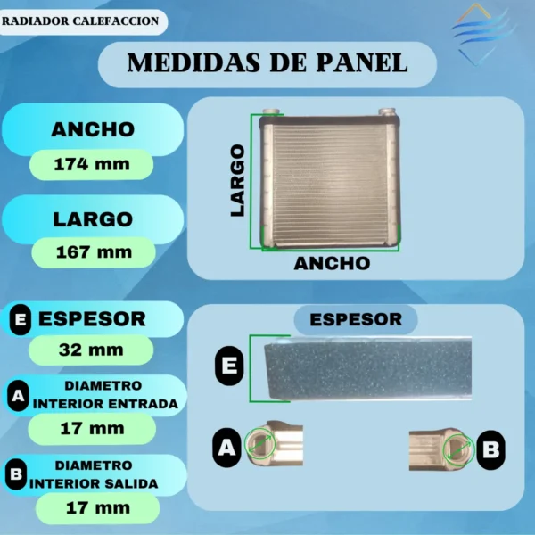 Radiador Calefaccion Chev Spin Onix Cobalt Prisma - Imagen 3