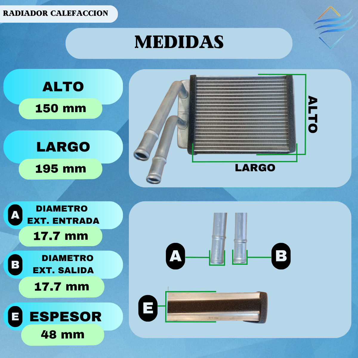 Radiador De Calefaccion Para Ford Ranger 3.0 2.3 2.8 2.5 - Imagen 3