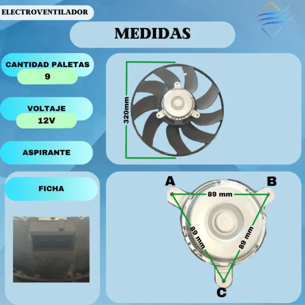 Electroventilador Sprinter 12/13 Modelo 415/515 Lado Izq - Imagen 5