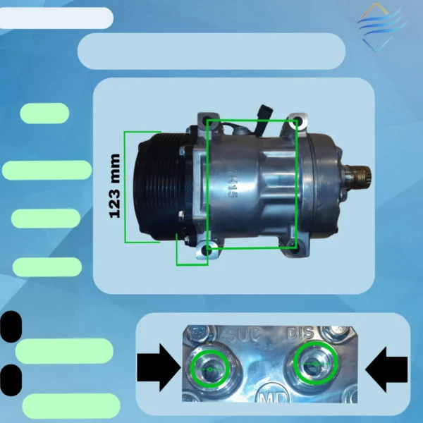 Compresor Aire Acondicionado Para Tector 10/11 Modelo 8144 - Imagen 4