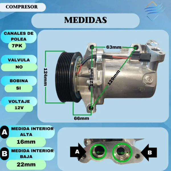 Compresor De Aire Acondicionado Duster 7pk Tipo Calsonic - Imagen 4