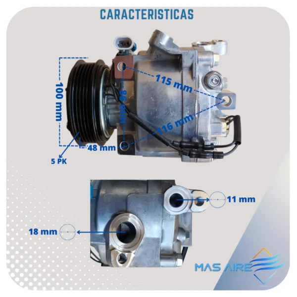 Compresor Aire Acond Para Chevrolet Spin Cobalt Onix Prisma - Imagen 4