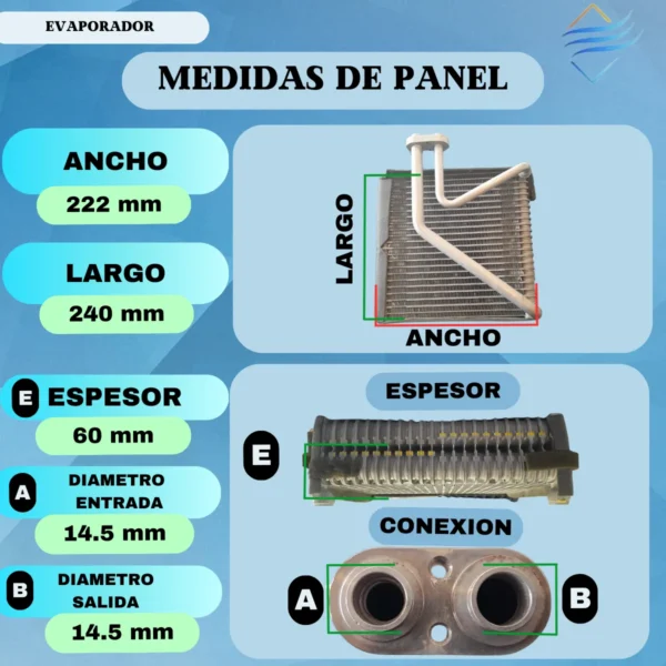 Evaporador Aire Acondicionado Aveo 09/11 Motor 1.6 Brazado - Imagen 3