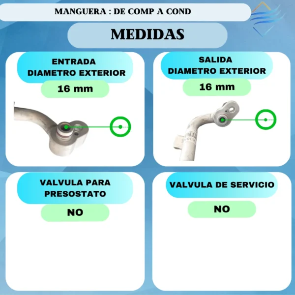 Manguera Aire Ac Compresor A Cond. Amarok 2013 - Imagen 3