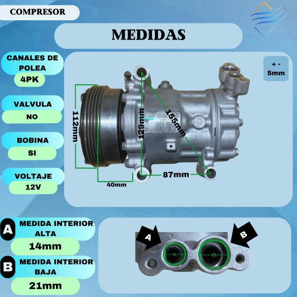 Compresor Aire Acondicionado Renault Clio 1.2 Symbol - Imagen 3