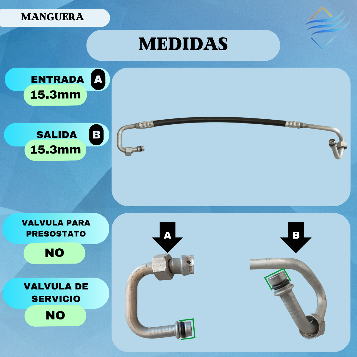 Manguera Aire Acondicionado Toyota Hilux Compresor Alta 13/32 Na845 Nacional Calidad Original - Imagen 2