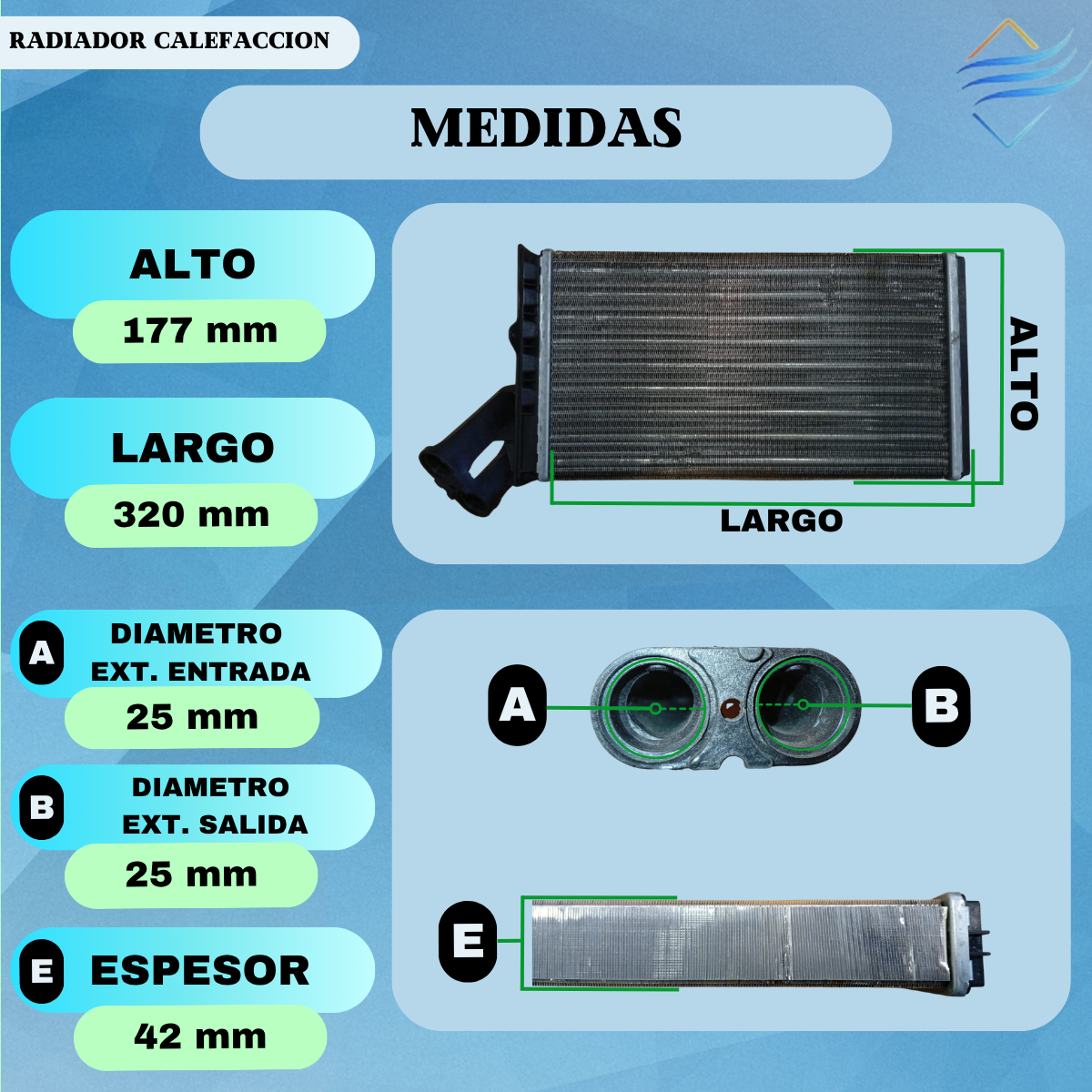 Radiador Calefaccion Peugeot 806/ Expert - Imagen 2