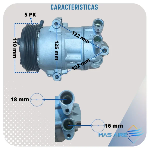 Compresor De Aire Acondicionado Para Fiat Argo Cronos Mobi - Imagen 4