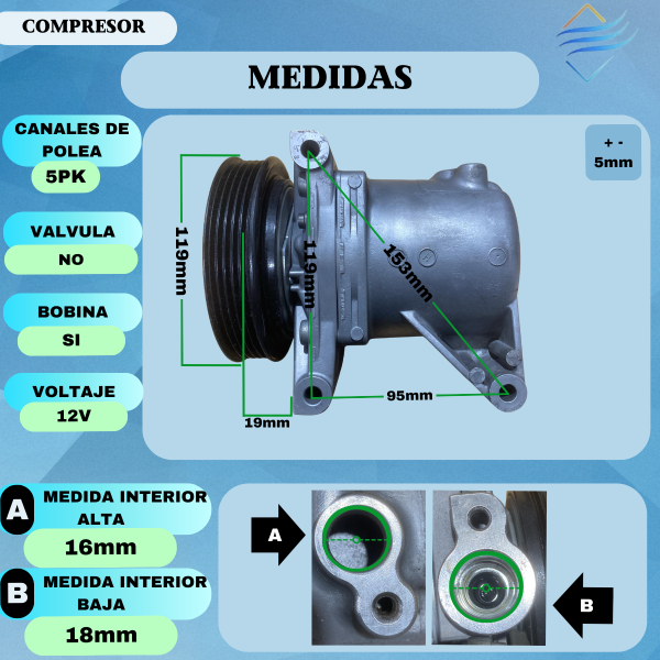 Compresor Aire Acondicionado Fiat Uno Palio Siena Re8qd-fa - Imagen 3