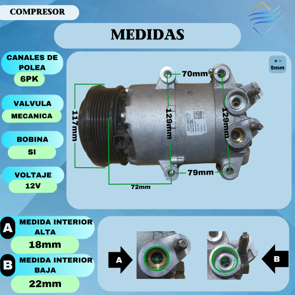 Compresor Ford Fiesta Ecosport Fomoco Vs16 Reacondicionado - Imagen 3