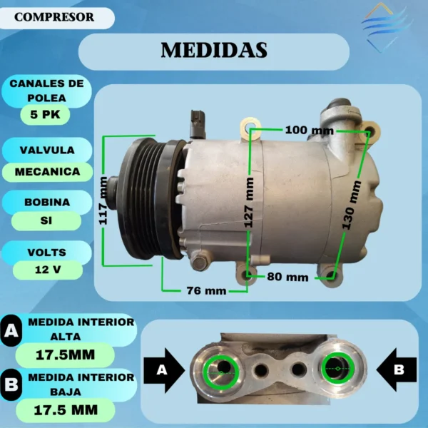 Compresor Ford Focus 2 1.6 Vs16 - Imagen 9