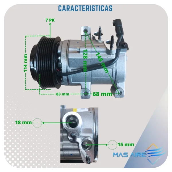Compresor Aire Acondicionado Ford Ranger 2.5 7pk Original - Imagen 4