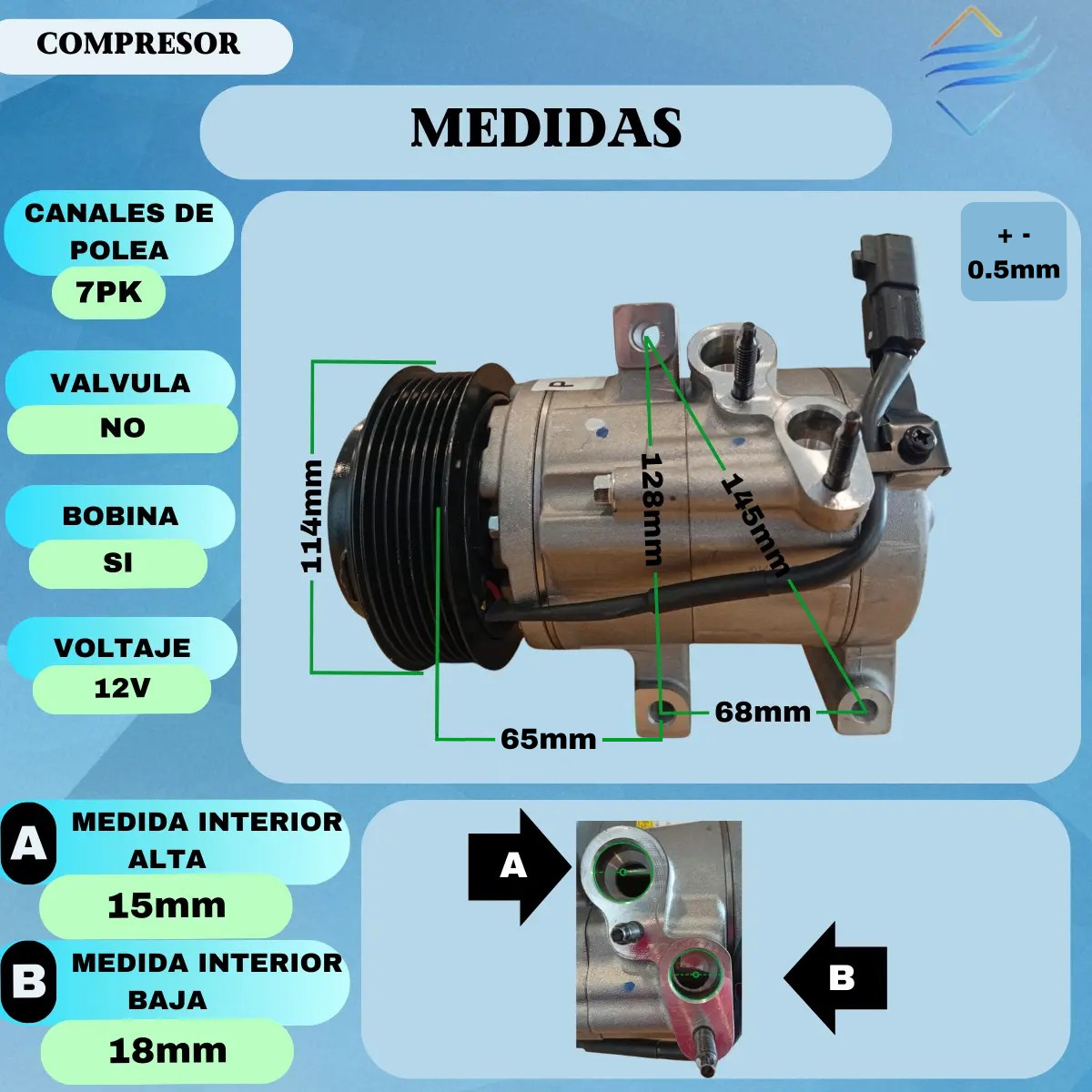 Compresor Aire Acondicionado Ford Ranger 2.5 7pk Original - Imagen 3