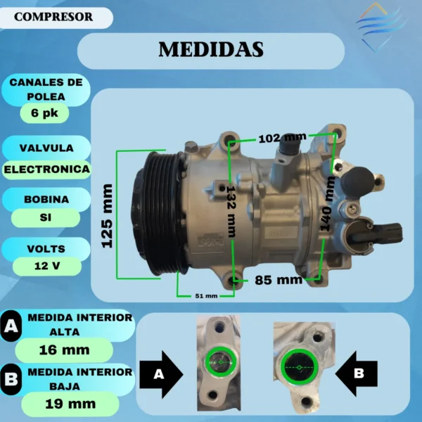 Compresor Toyota Corolla 2.0 Denso 6seu14c - Imagen 11