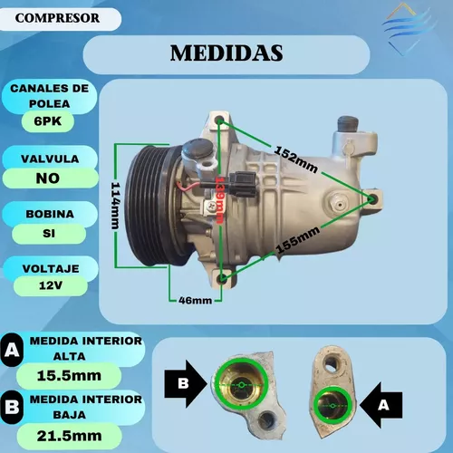 Compresor Aire Acondicionado Nissan Kiks March Versa Cr-08v - Imagen 4