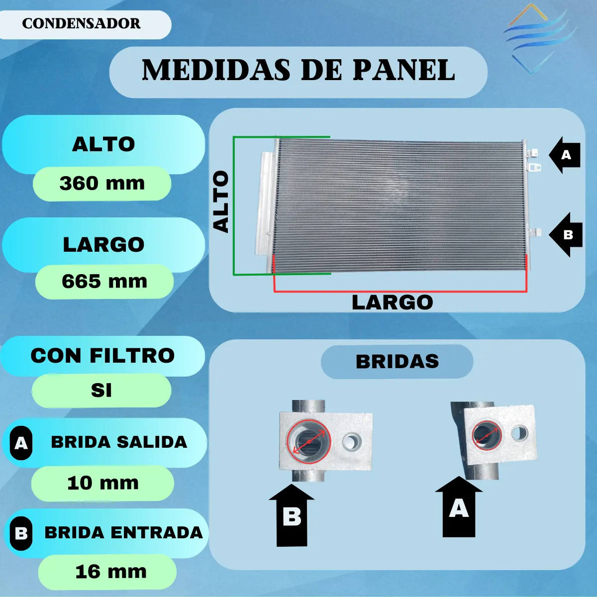 Condensador Fiat 500 1.4 Toro 1.8 2.0 Jeep Rengade Compass - Imagen 3