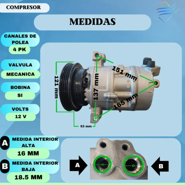 Compresor Fiat Linea 5sl12c 4 Pk - Imagen 9