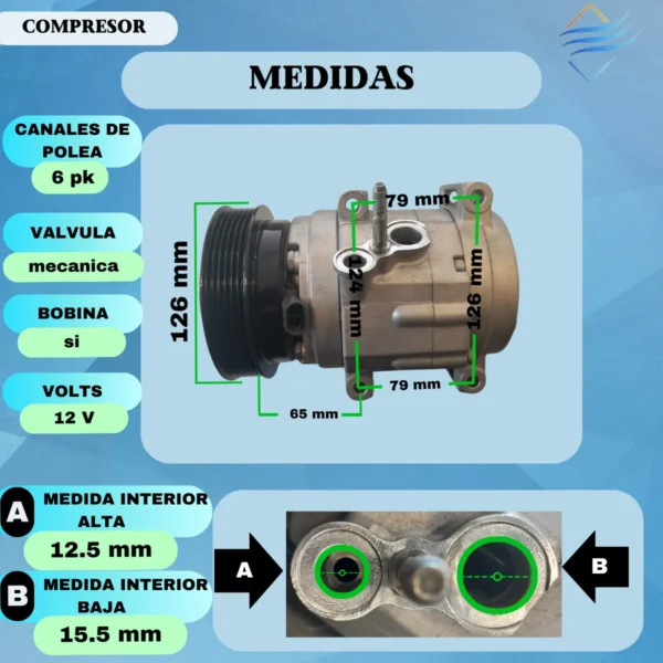Compresor Aire Acondicionado Chevrolet Captiva - Imagen 8