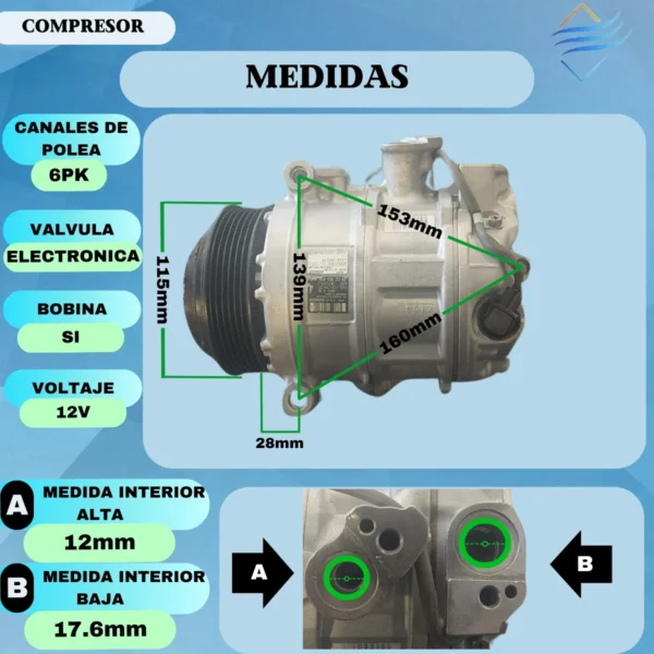 Compresor De Aire Acondicionado  M Benz Sprinter Valeo - Imagen 5
