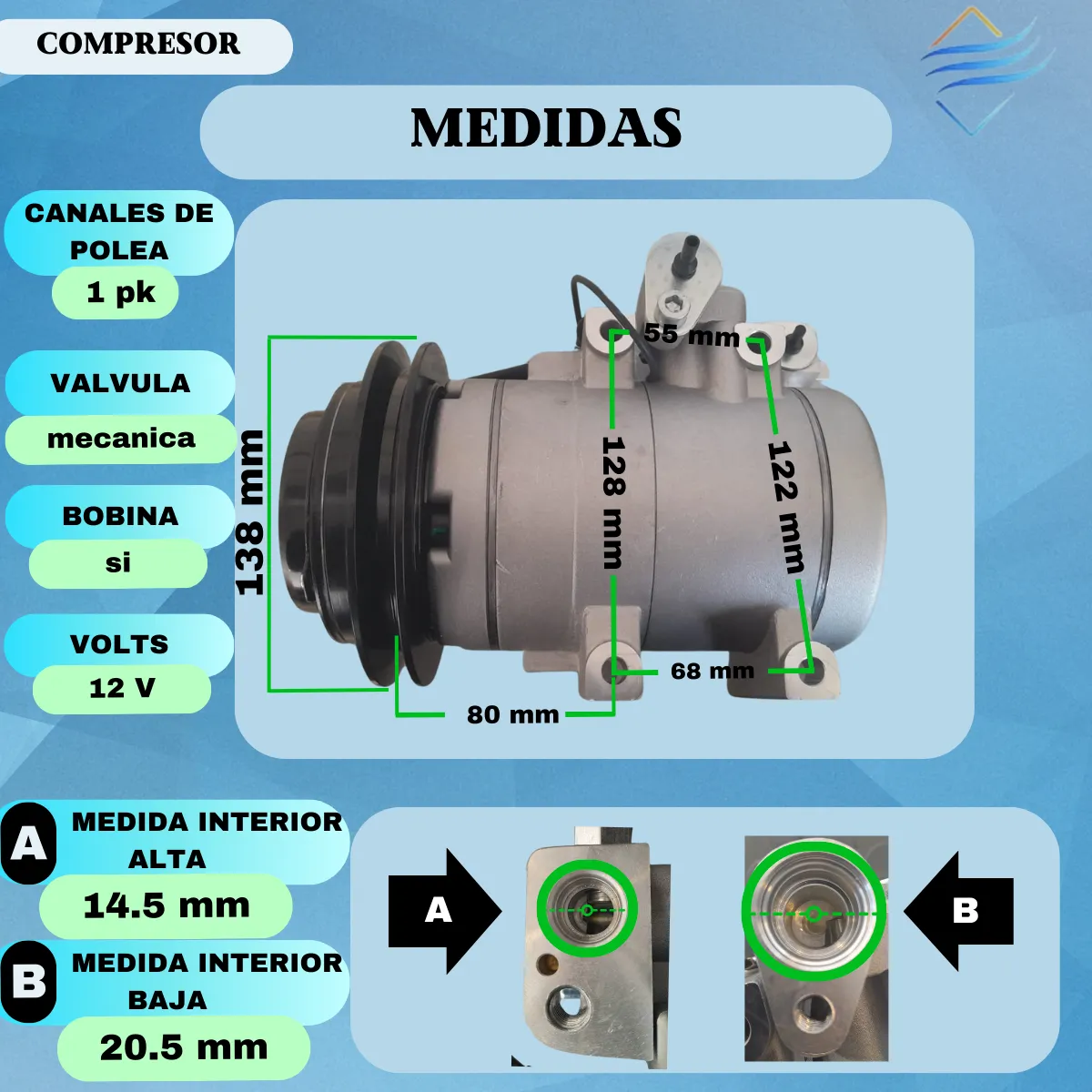 Compresor Aire Acondicionado Parahyundai Galloper H1 - Imagen 4