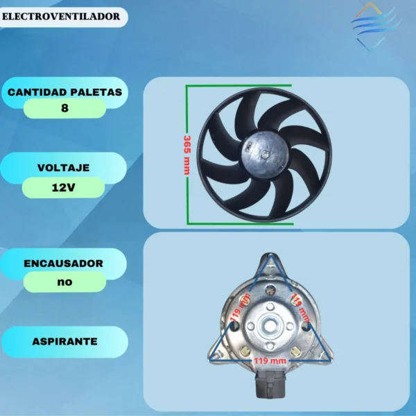 Electroventilador Ford Fiesta Diesel 1.8 Courier Aspirante - Imagen 4