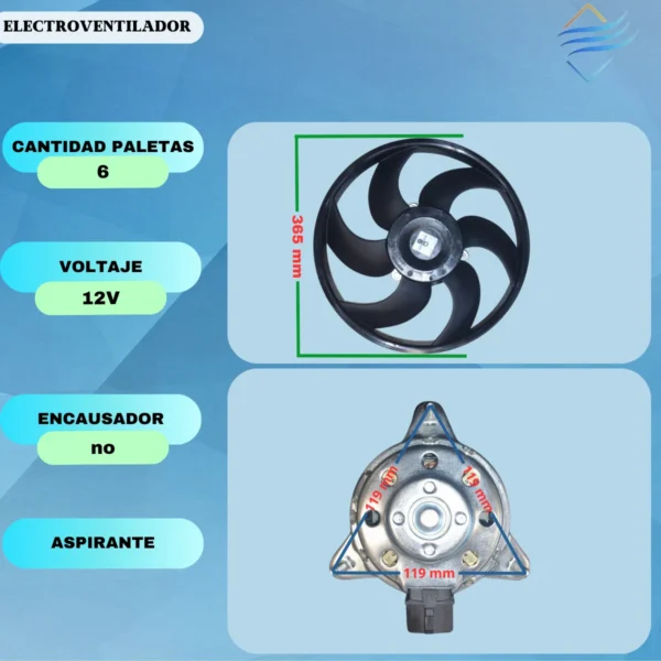 Electroventilador Ford Ka Aspirante 1997 A 2001 Motor 1.3 - Imagen 4