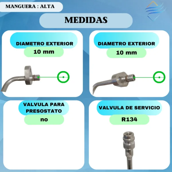 Manguera Caño Aire Acondicionado Para Renault Fluence Alta - Imagen 3