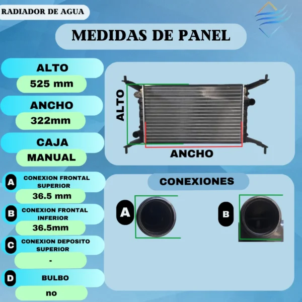 Radiador De Agua Chevrolet Prisma Celta Suzuki Fun - Imagen 3