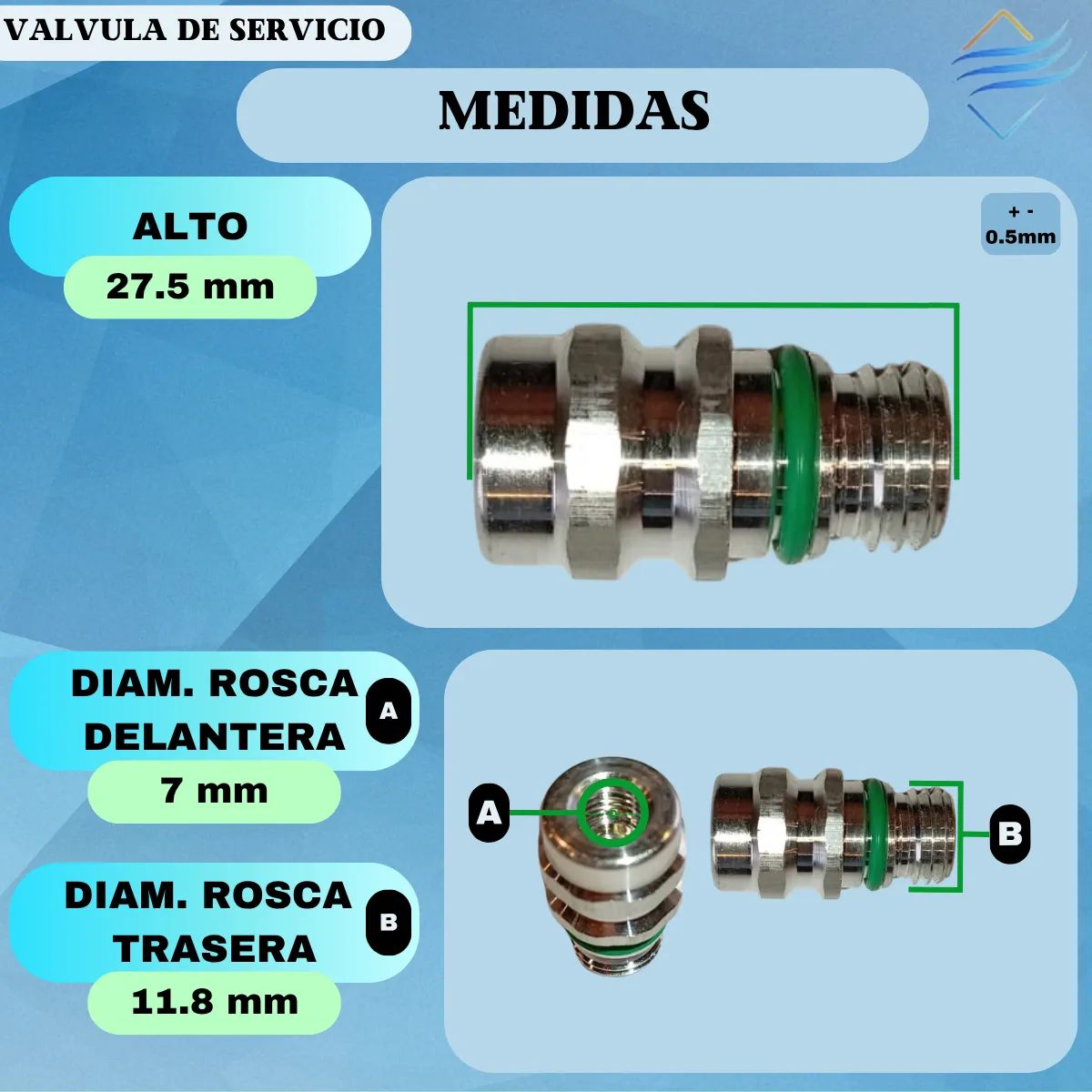 VALVULA SERVICIO ALTA VW FORD CHEVROLET - Imagen 2