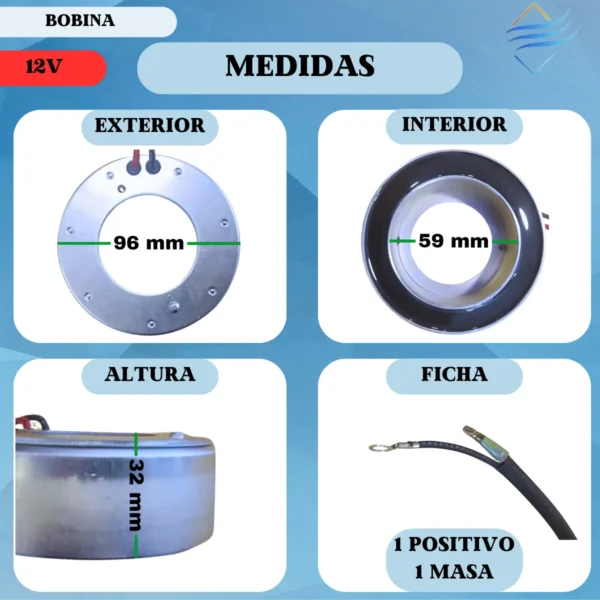 Bobina Compresor Aire Acondicionado Honda Civic Crv - Imagen 2