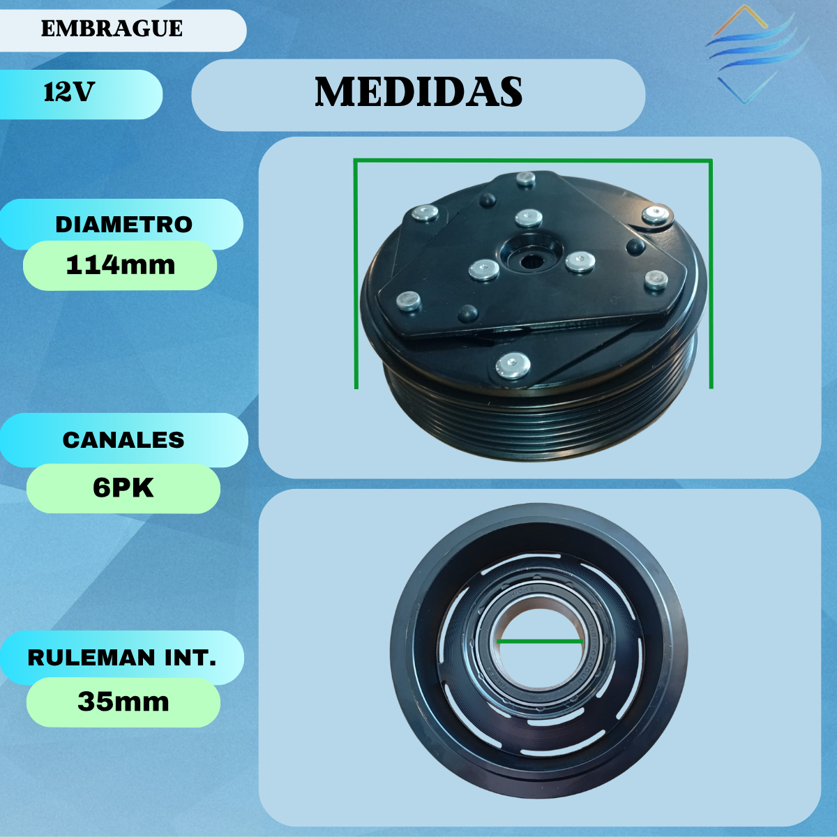 Embrague Compresor Aire Ac Chevrolet Corsa Fun 6pk - Imagen 4