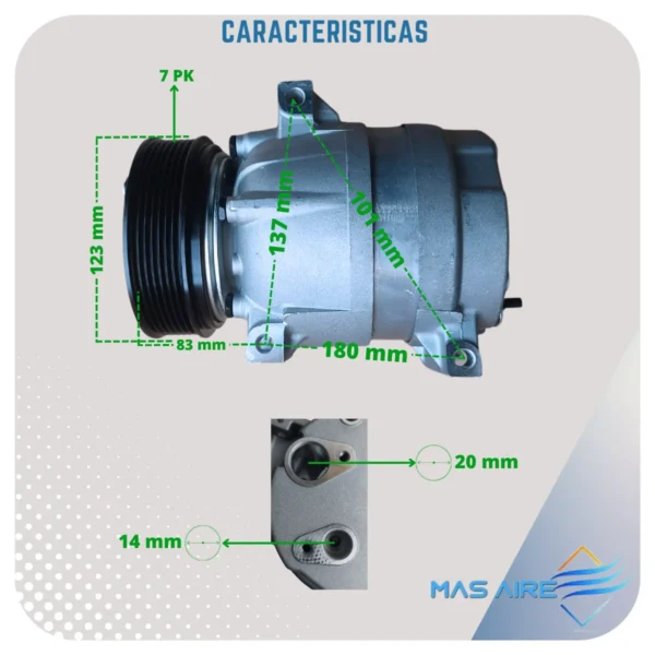 Compresor Aire Acondicionado Para Renault Master 2.5 - Imagen 4