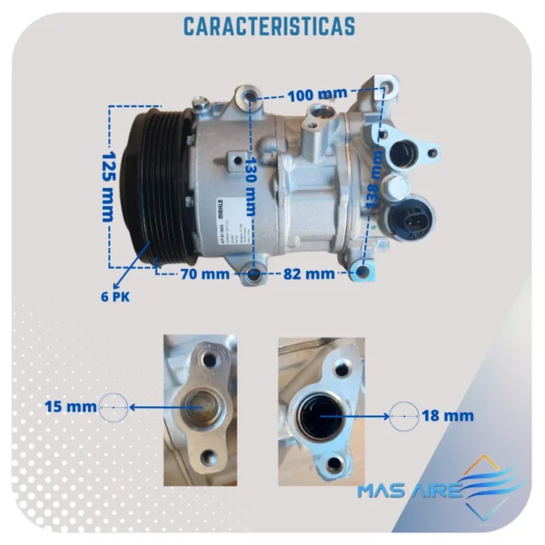 Compresor Aire Acondicionado Para Toyota Corolla 1.8 - Imagen 4