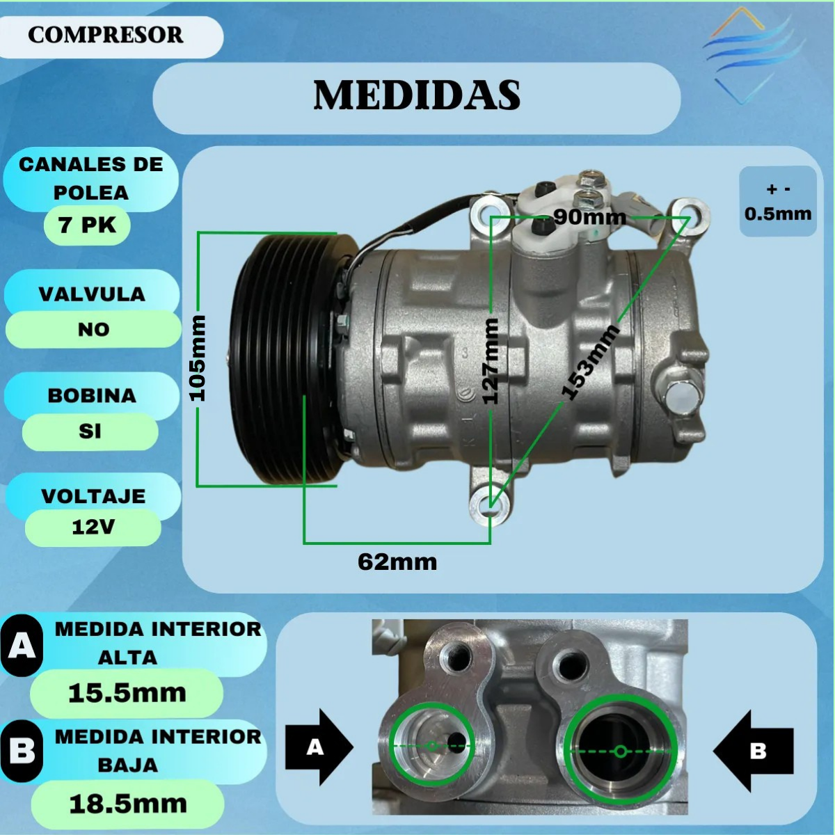 Compresor De Aire Acondicionado Para Toyota Etios Yaris 1.5 - Imagen 4