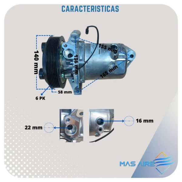Compresor Aire Acondicionado Para Chevrolet S10 2.8 - Imagen 4