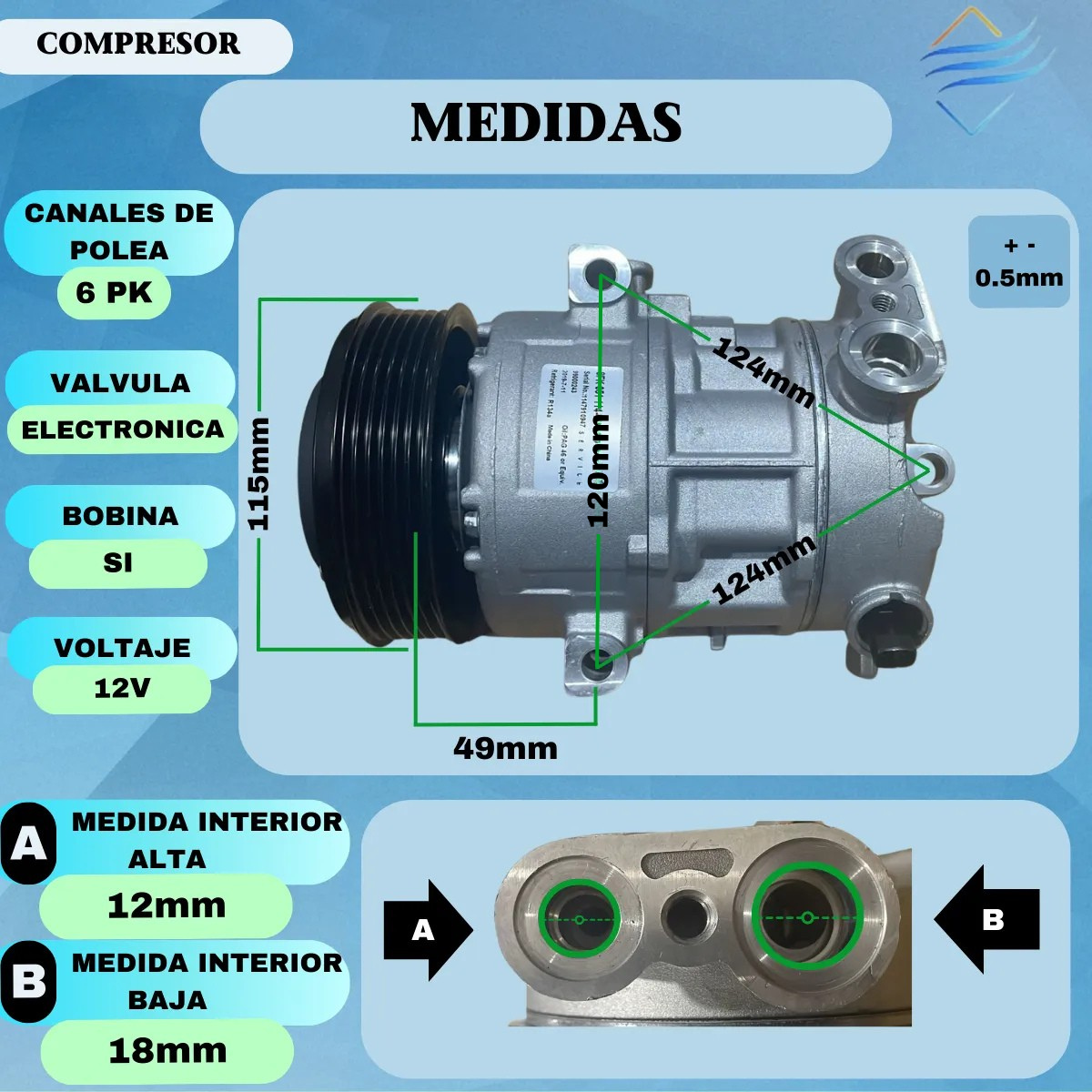 Compresor Aire Acondicionado Para Fiat Punto Strada Trekking - Imagen 4