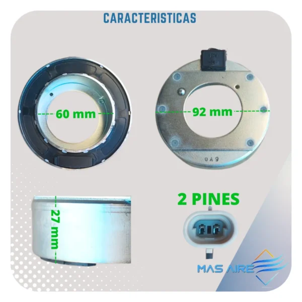 Bobina Compresor Delphi Gm Corsa Fun Agile Astra Otros Fiat - Imagen 3