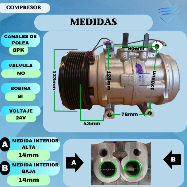 Compresor Aire Acondicionado Constellation Cargo Jhon Deere - Imagen 4