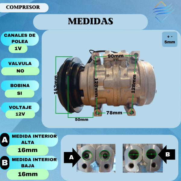 Compresor Aire Ac Toyota Hilux 01/05 10p15c 1v Co1349 - Imagen 4