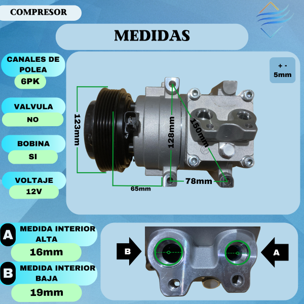 Compresor Aire Acondicionado Ford Fiesta Kinetic Hs 15 - Imagen 3