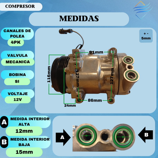 Compresor Aire Acondicionado Fiat Ducato Boxer Jumper 7v16 - Imagen 5