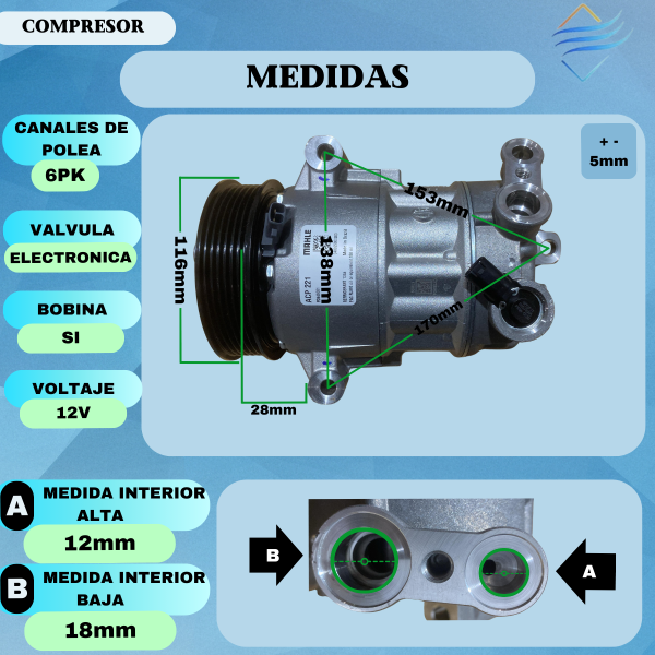 COMPRESOR ORIG JEEP RENEGADE/COMPASS - Imagen 3
