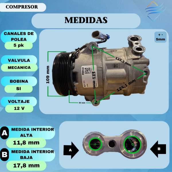 Compresor Corsa 2 Meriva Palio Siena Idea Motor 1.8 - Imagen 4
