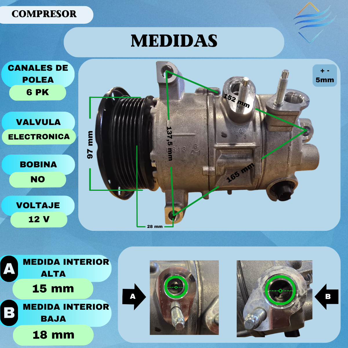 Compresor Aire Acondicionado Dodge Journey Jeep Compass - Imagen 4